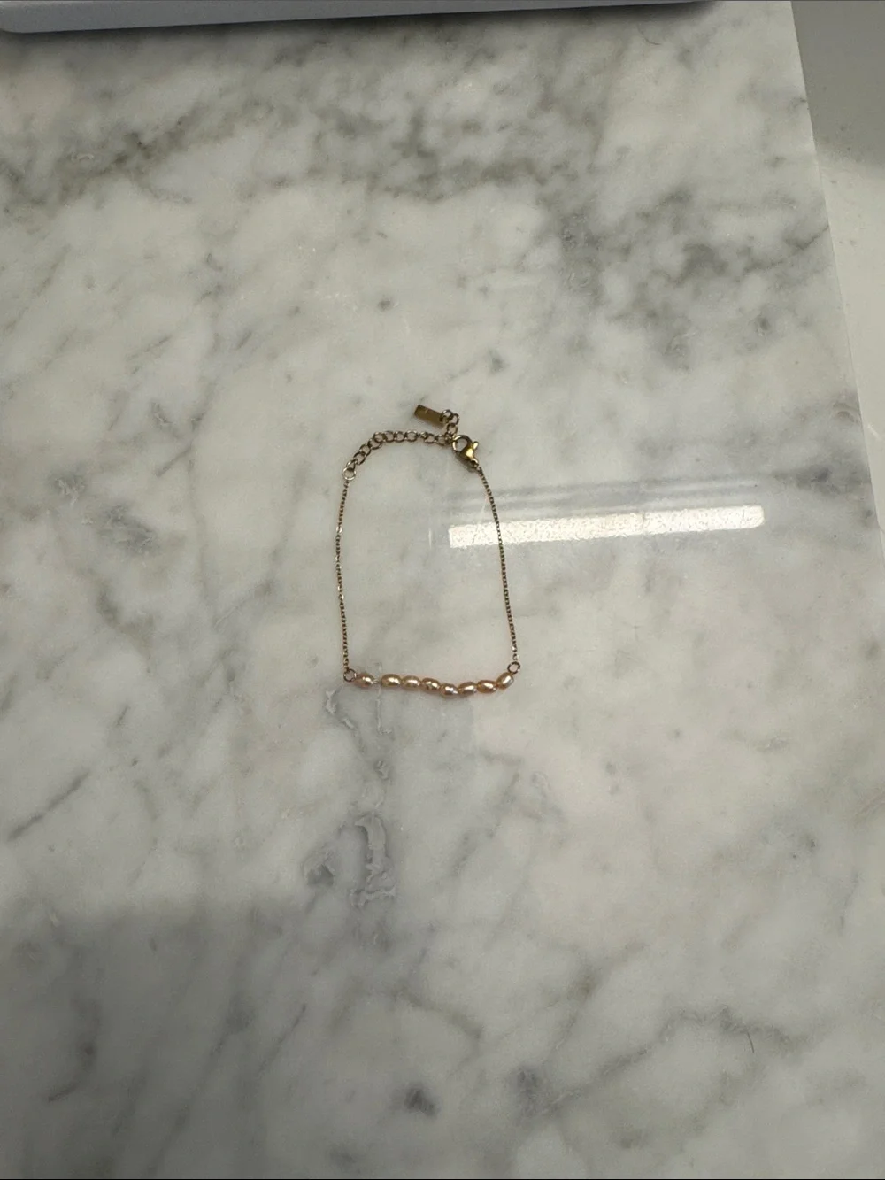 Minimal Rose Gold Beaded Chain Bracelet for Women